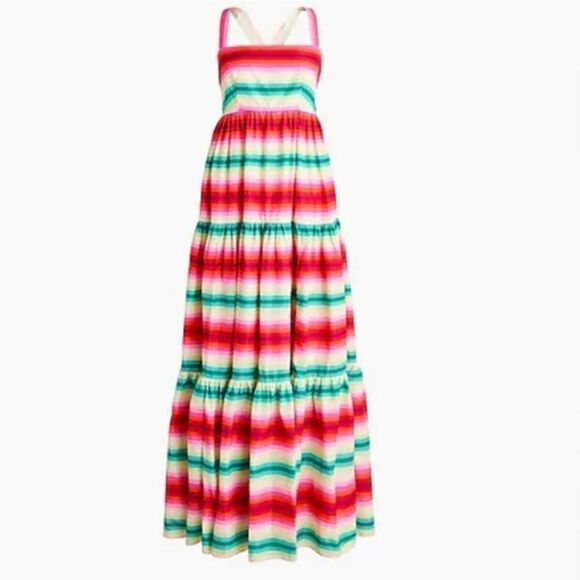 J.Crew multicolor tiered maxi dress size 00 - Picture 1 of 12